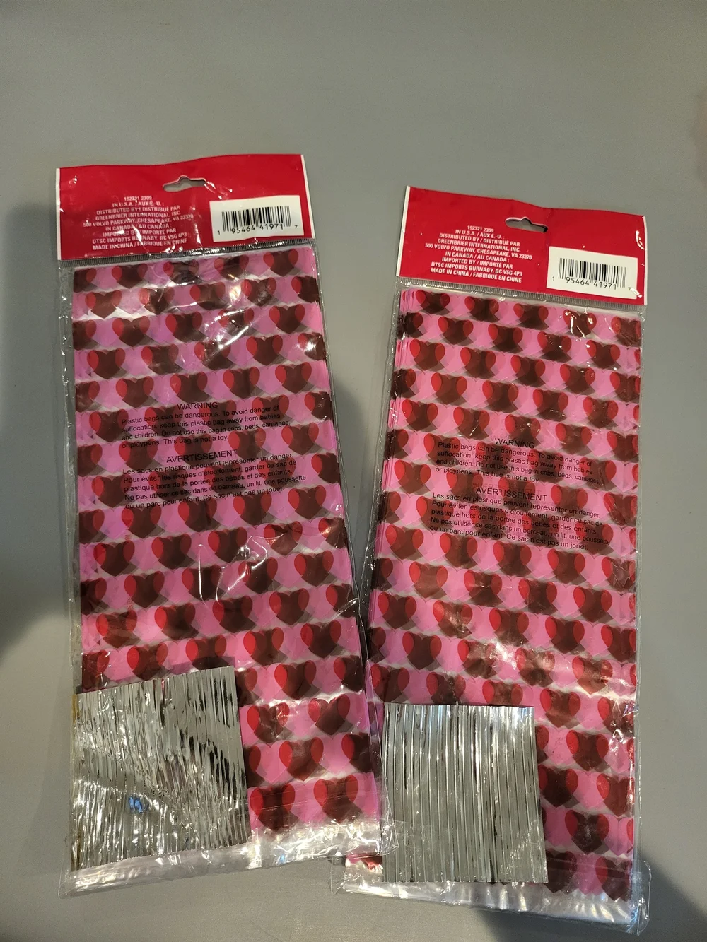 Valentine Heart Treat Bags w/ Ties 40 Count NEW
